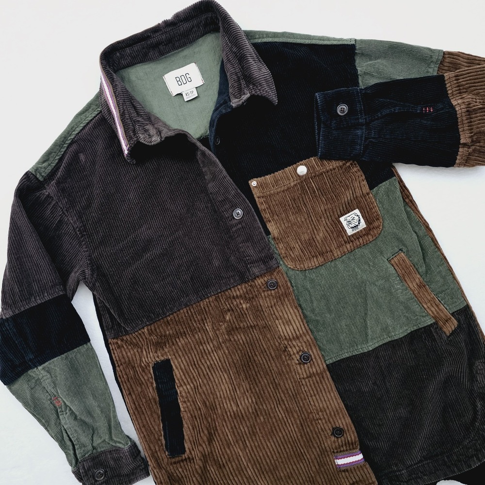 BDG Urban‎ Outfitters Royce Corduroy Patchwork Shirt Jacket Shacket Oversized XS